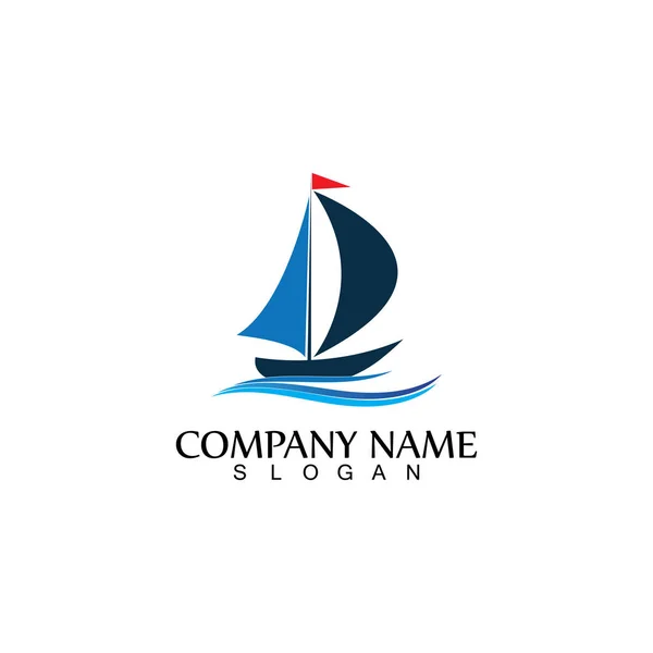 Ocean Cruise Linear Ship Silhouette Simple Linear Logo Vector — Stock Vector