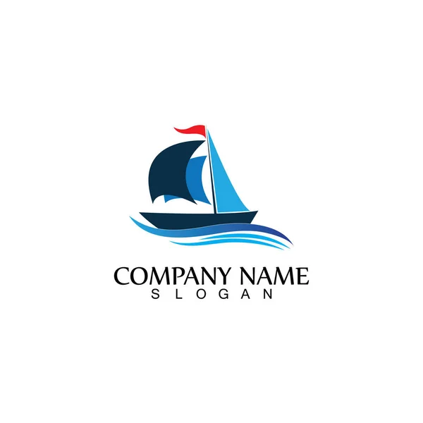 Ocean Cruise Linear Ship Silhouette Simple Linear Logo Vector — Stock Vector