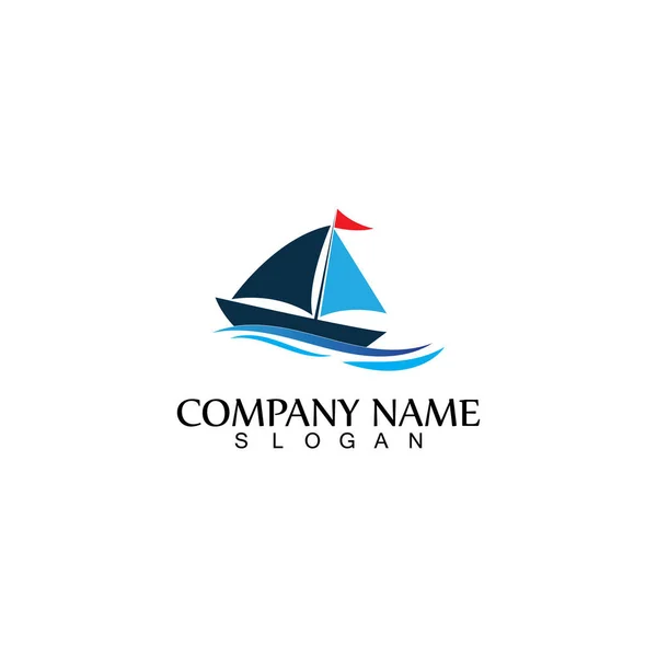 Ocean Cruise Linear Ship Silhouette Simple Linear Logo Vector — Stock Vector