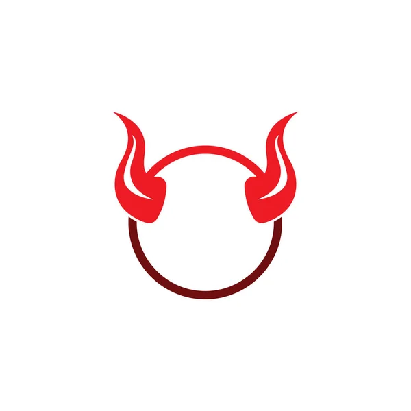 Duivel Hoorn Vector Pictogram Logo Ontwerp Illustratie Template — Stockvector