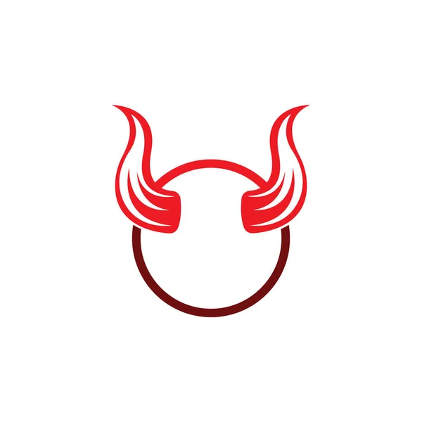 Şeytan Boynuzu Vektör Logo Tasarımı Örnekleme Şablonu — Stok Vektör
