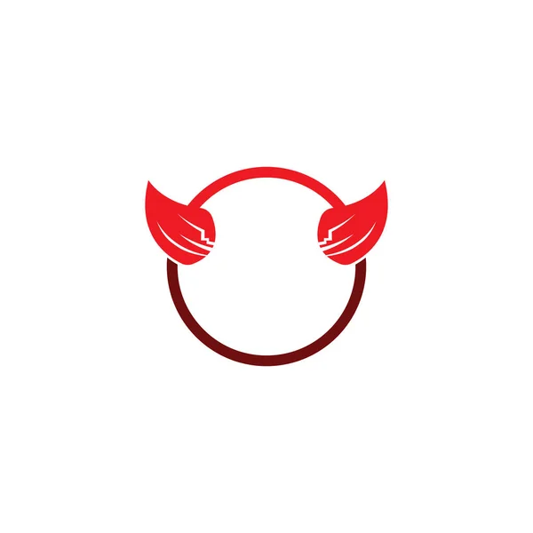 Devil Corno Vettore Icona Logo Disegno Illustrazione Modello — Vettoriale Stock