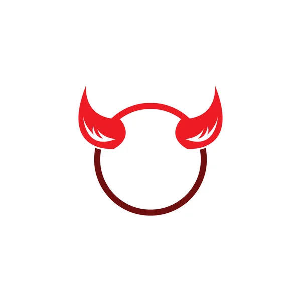 Diabeł Róg Wektor Ikona Logo Projekt Ilustracja Szablon — Wektor stockowy