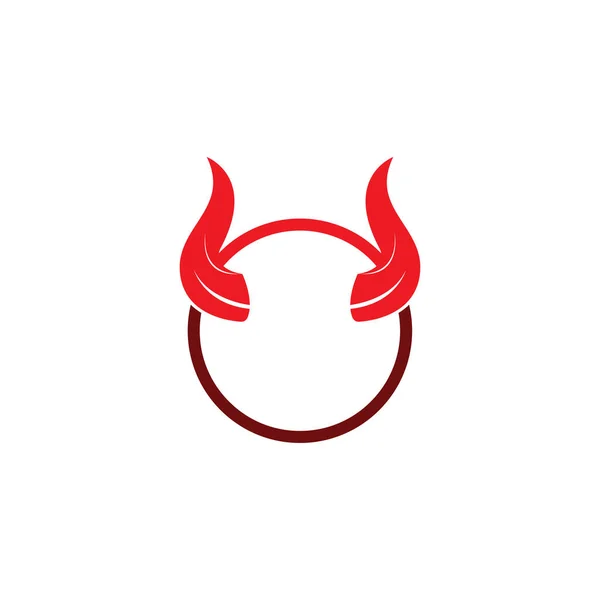 Duivel Hoorn Vector Pictogram Logo Ontwerp Illustratie Template — Stockvector