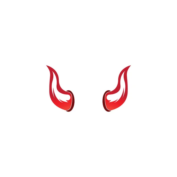 Teufel Horn Vektor Ikone Logo Design Illustration Vorlage — Stockvektor