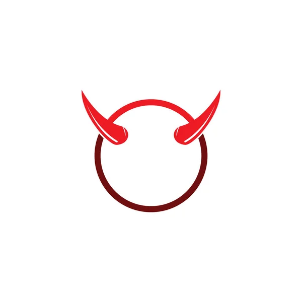 Diabo Chifre Vetor Ícone Logotipo Design Ilustração Modelo — Vetor de Stock