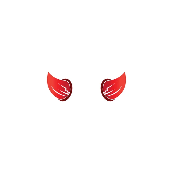 Devil Corno Vettore Icona Logo Disegno Illustrazione Modello — Vettoriale Stock