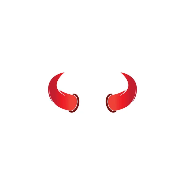 Teufel Horn Vektor Ikone Logo Design Illustration Vorlage — Stockvektor
