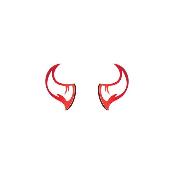 Devil Corno Vettore Icona Logo Disegno Illustrazione Modello — Vettoriale Stock