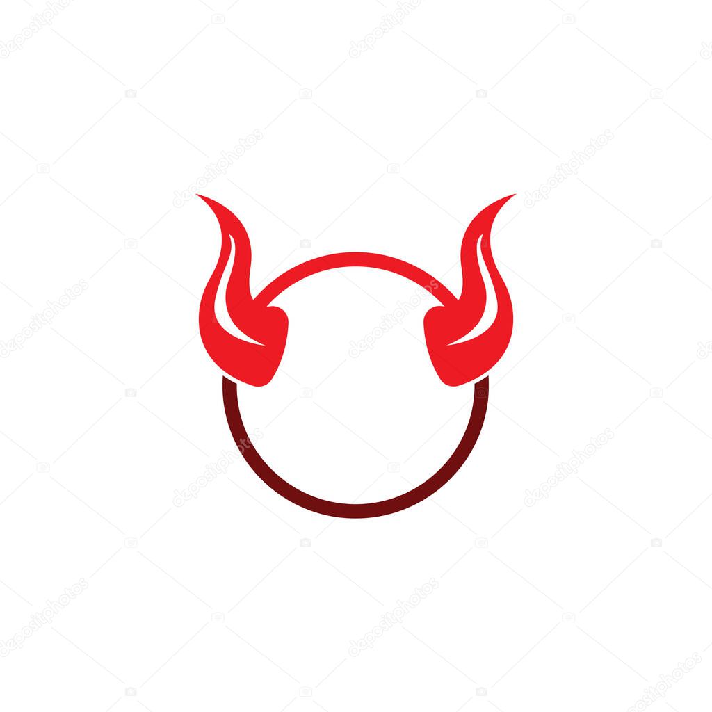 Devil horn vector icon logo design illustration template