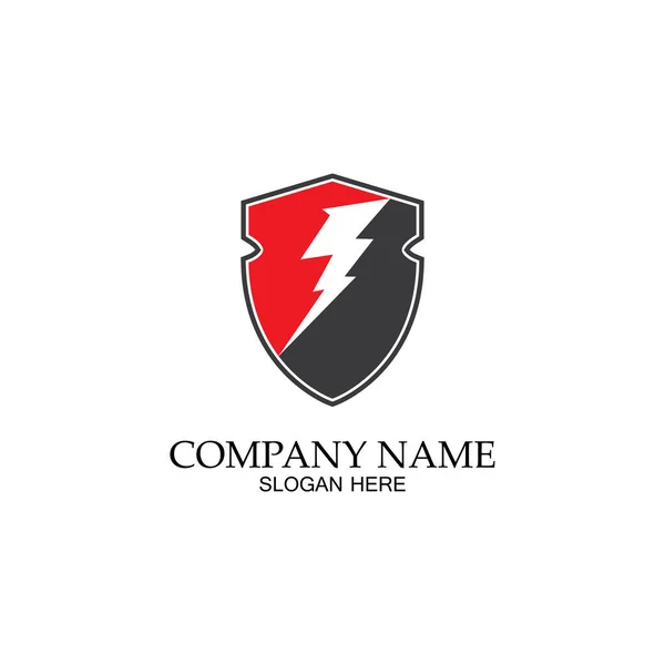 Thunder Shield Vector Logo Template Graphic Suitable Electric Business Vector — Stock Vector