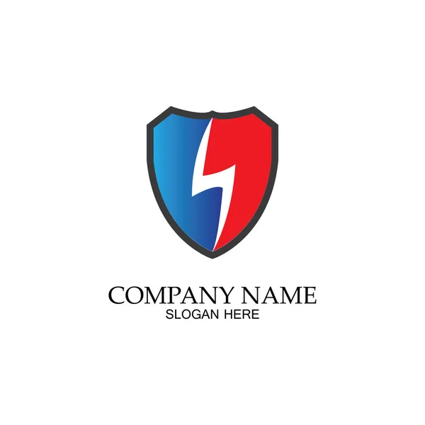 Donder Schild Vector Logo Template Grafisch Geschikt Voor Elektrische Business — Stockvector