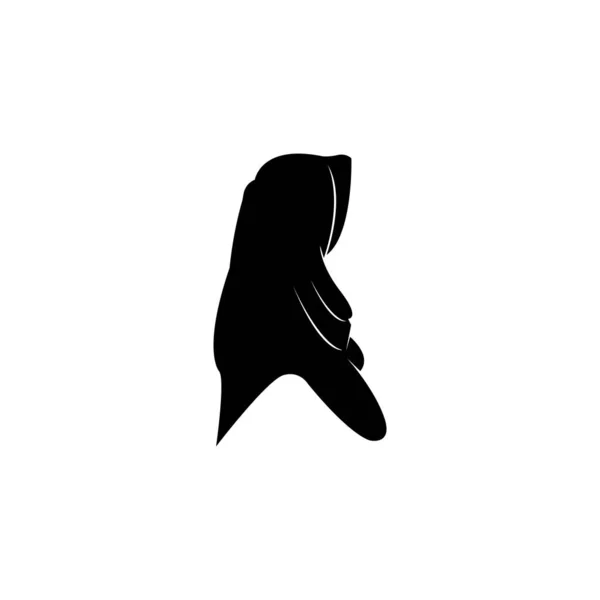 Hijab Kobiety Czarny Sylwetka Wektor Ikony App Wektor — Wektor stockowy