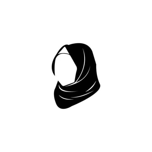 Hijab Mujeres Negro Silueta Vector Iconos Aplicación Vector — Vector de stock