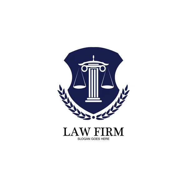 Hukuk Firması Logosu Simge Tasarımı Şablon Vektörü — Stok Vektör