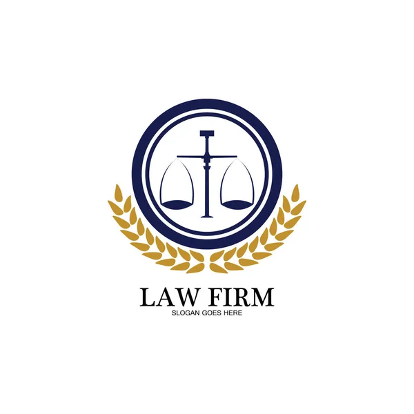 法律事務所のロゴとアイコンデザインテンプレートベクトル — ストックベクタ