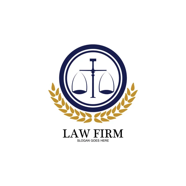 Law Firm Logo Icon Design Template Vector — Stock Vector