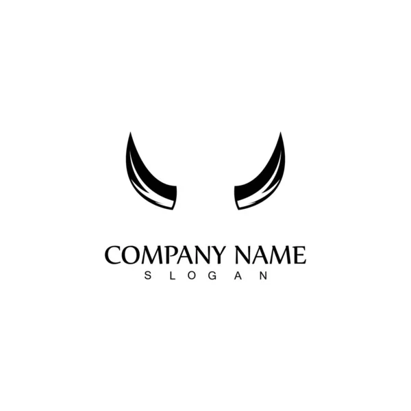 Bull Horn Logo Symbol Šablony Ikony App — Stockový vektor