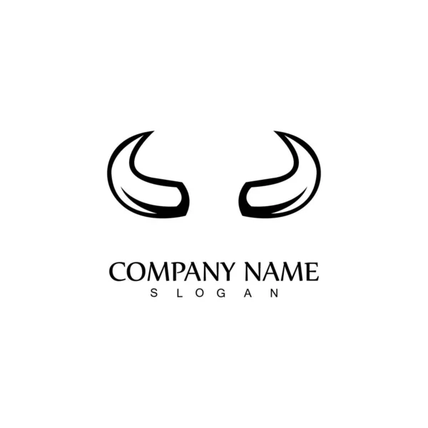 Bull Horn Logo Symbol Šablony Ikony App — Stockový vektor