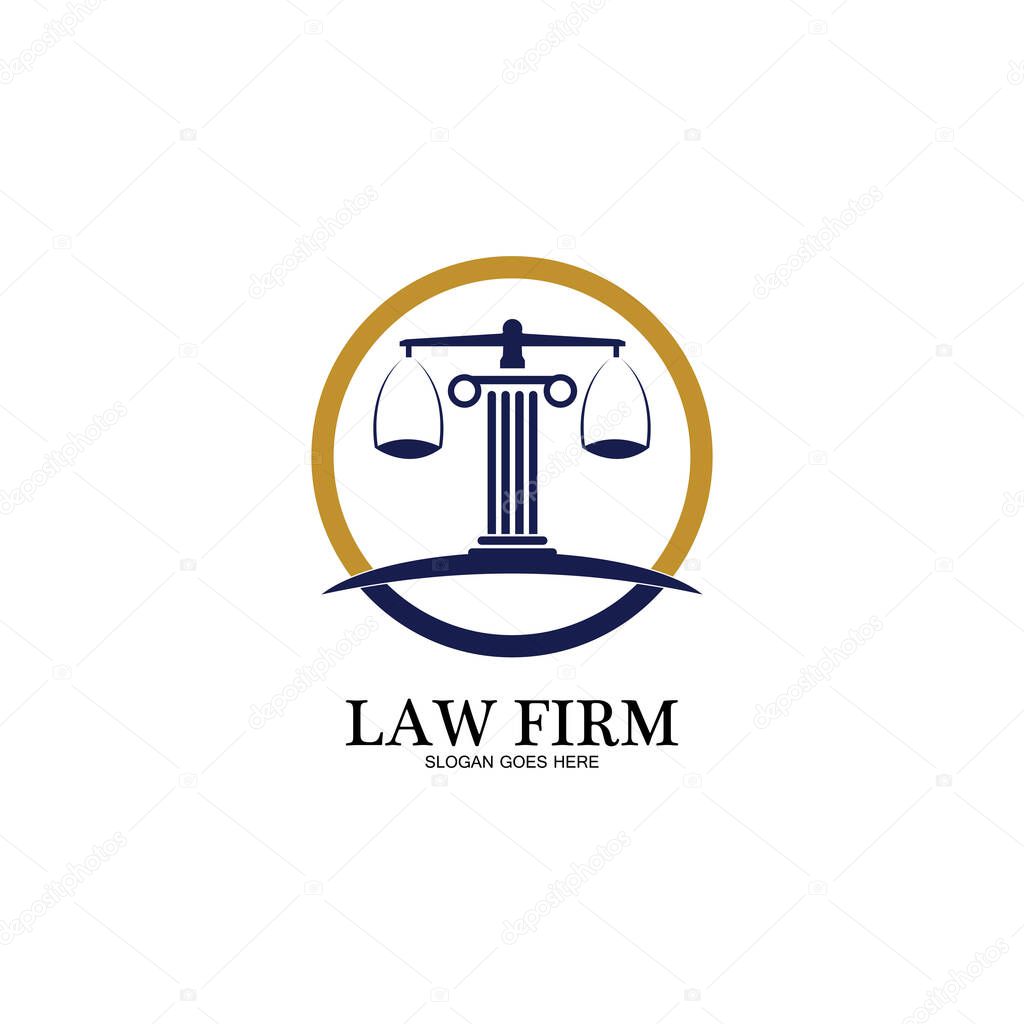 Law Firm logo and icon design template-vector