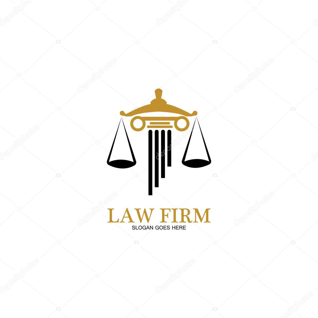 Law Firm logo and icon design template-vector