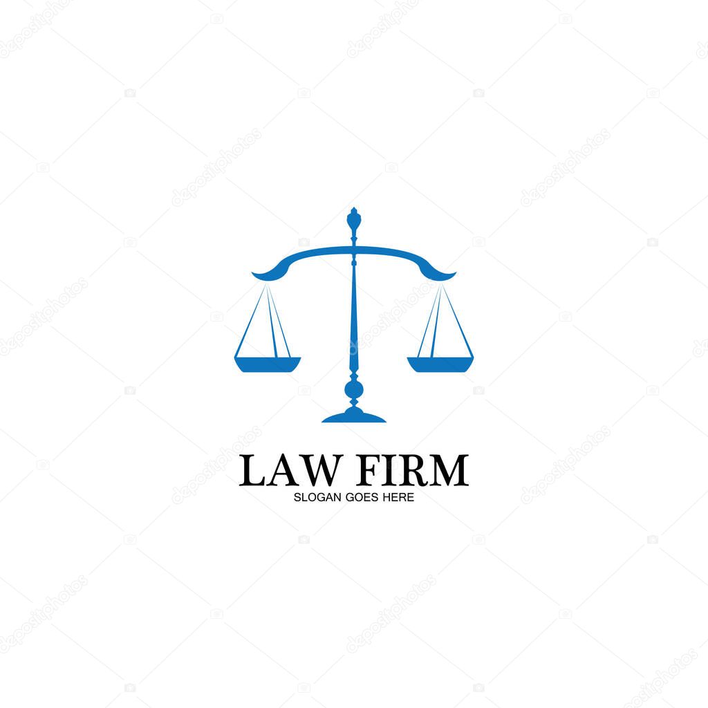 Law Firm logo and icon design template-vector