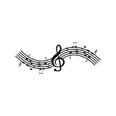 Müzik Notası Simge Vektörü illüstrasyon tasarımı