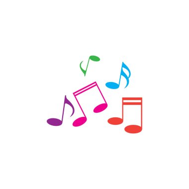 Müzik Notası Simge Vektörü illüstrasyon tasarımı