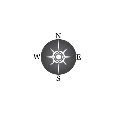 pusula simgesi arkaplanda izole edildi. Modern düz pusula pictogram, iş, pazarlama, internet konsepti. Web sitesi tasarımı veya mobil uygulaması için basit vektör sembolü. Logo illüstrasyonu.
