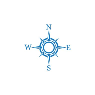 pusula simgesi arkaplanda izole edildi. Modern düz pusula pictogram, iş, pazarlama, internet konsepti. Web sitesi tasarımı veya mobil uygulaması için basit vektör sembolü. Logo illüstrasyonu.