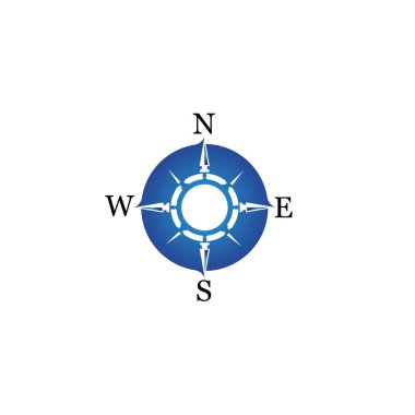 pusula simgesi arkaplanda izole edildi. Modern düz pusula pictogram, iş, pazarlama, internet konsepti. Web sitesi tasarımı veya mobil uygulaması için basit vektör sembolü. Logo illüstrasyonu.
