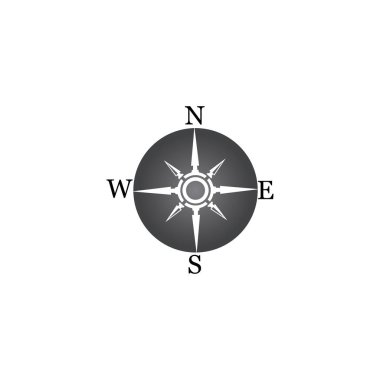 pusula simgesi arkaplanda izole edildi. Modern düz pusula pictogram, iş, pazarlama, internet konsepti. Web sitesi tasarımı veya mobil uygulaması için basit vektör sembolü. Logo illüstrasyonu.