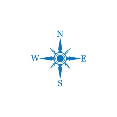 pusula simgesi arkaplanda izole edildi. Modern düz pusula pictogram, iş, pazarlama, internet konsepti. Web sitesi tasarımı veya mobil uygulaması için basit vektör sembolü. Logo illüstrasyonu.