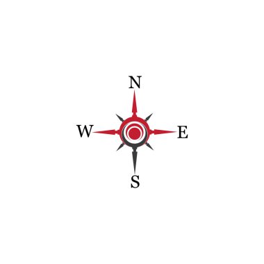 pusula simgesi arkaplanda izole edildi. Modern düz pusula pictogram, iş, pazarlama, internet konsepti. Web sitesi tasarımı veya mobil uygulaması için basit vektör sembolü. Logo illüstrasyonu.