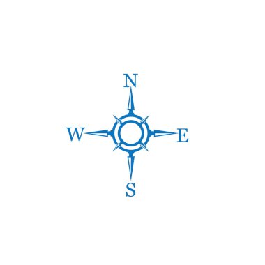 pusula simgesi arkaplanda izole edildi. Modern düz pusula pictogram, iş, pazarlama, internet konsepti. Web sitesi tasarımı veya mobil uygulaması için basit vektör sembolü. Logo illüstrasyonu.