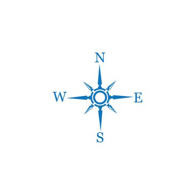 pusula simgesi arkaplanda izole edildi. Modern düz pusula pictogram, iş, pazarlama, internet konsepti. Web sitesi tasarımı veya mobil uygulaması için basit vektör sembolü. Logo illüstrasyonu.