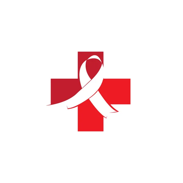 Sensibilisation Cancer Sein Logo Ruban Vecteur Modèle Vecteur — Image vectorielle