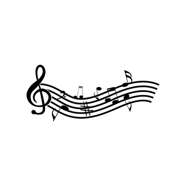 Nota Musical Icono Vector Diseño Ilustración — Vector de stock