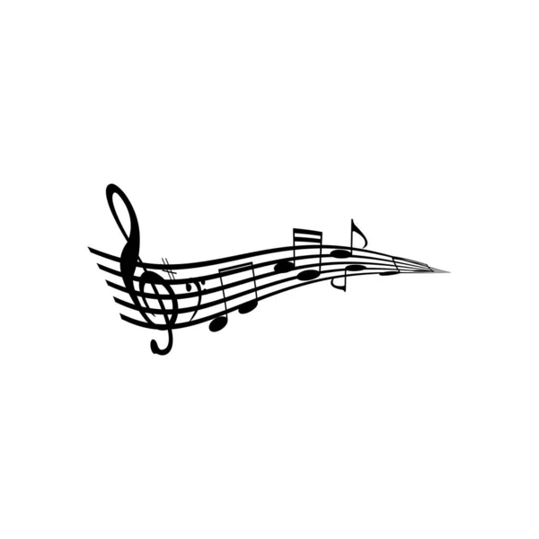 Μουσική Σημείωση Εικονίδιο Διάνυσμα Σχέδιο Απεικόνισης — Διανυσματικό Αρχείο