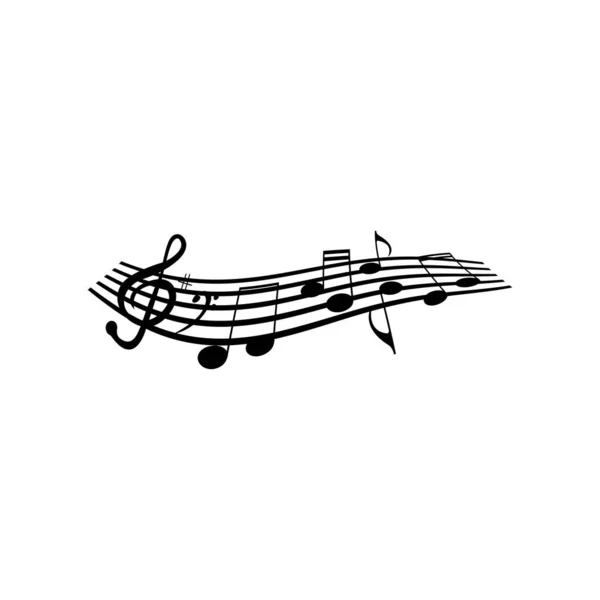 Nota Musical Icono Vector Diseño Ilustración — Vector de stock