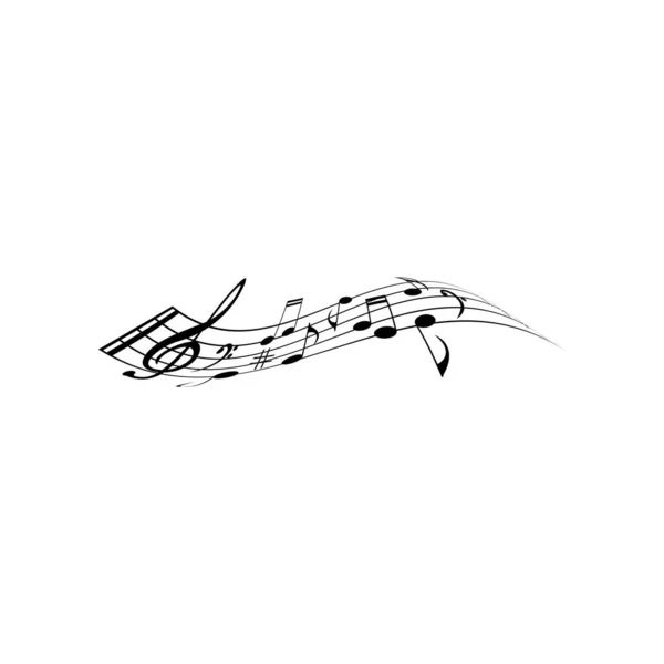 Müzik Notası Simge Vektörü Illüstrasyon Tasarımı — Stok Vektör