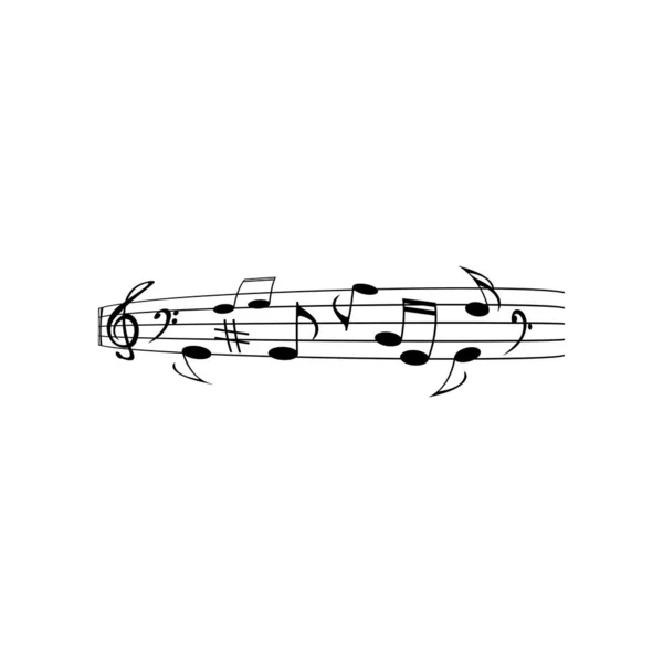 Müzik Notası Simge Vektörü Illüstrasyon Tasarımı — Stok Vektör