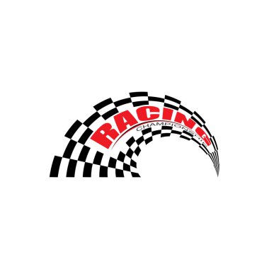 Yarış bayrağı simgesi, basit tasarım illüstrasyon vektörü