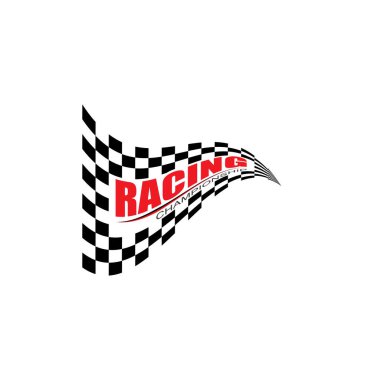 Yarış bayrağı simgesi, basit tasarım illüstrasyon vektörü