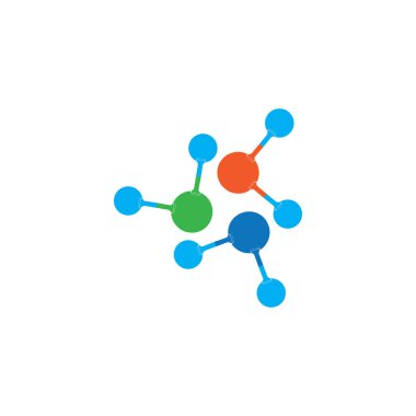 Molekül sembolü logo şablonu vektör illüstrasyon tasarımı 