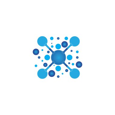 Molekül sembolü logo şablonu vektör illüstrasyon tasarımı 