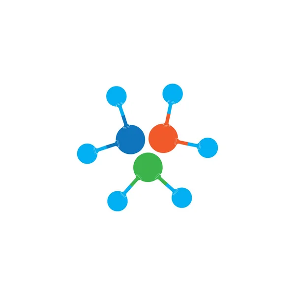 Molekula Szimbólum Logó Sablon Vektor Illusztráció Tervezés — Stock Vector