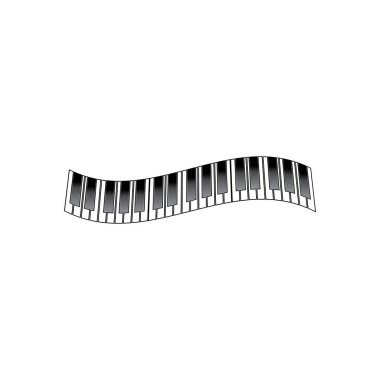 piyano logosu ve sembol vektörü 