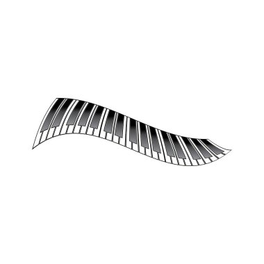 piyano logosu ve sembol vektörü 