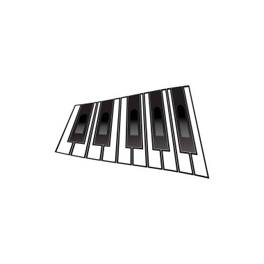 piyano logosu ve sembol vektörü 
